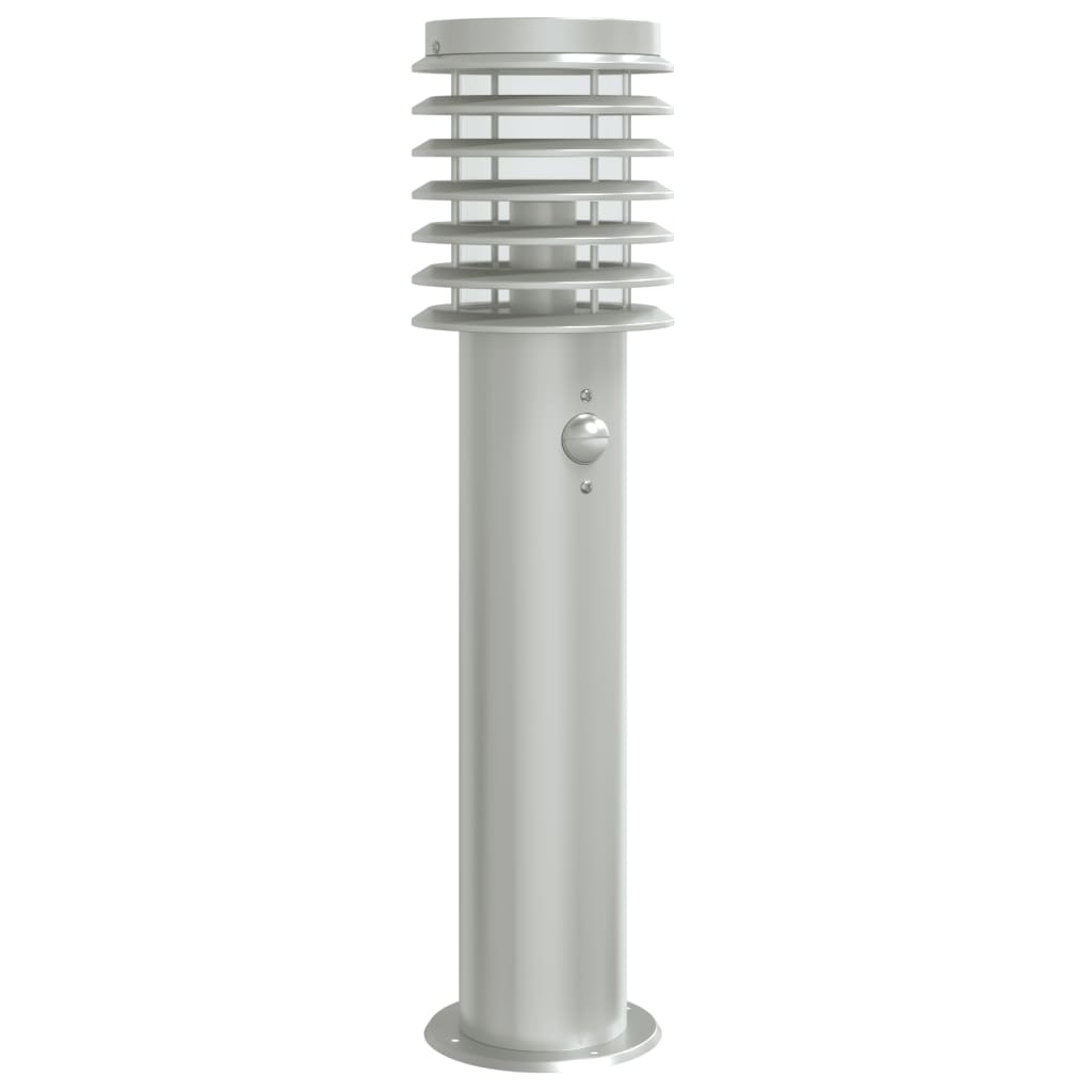 VIDAXL -Stehlampe für Außenseiter mit Sensor 60 cm Edelstahl Silber