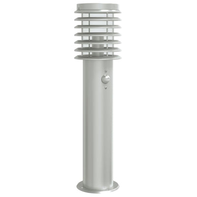 VIDAXL -Stehlampe für Außenseiter mit Sensor 60 cm Edelstahl Silber