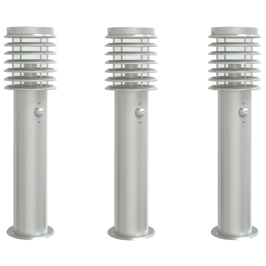 Vidaxl Außenböden 3 ST mit Sensoren 60 cm Edelstahl Silber