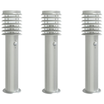 Vidaxl Außenböden 3 ST mit Sensoren 60 cm Edelstahl Silber