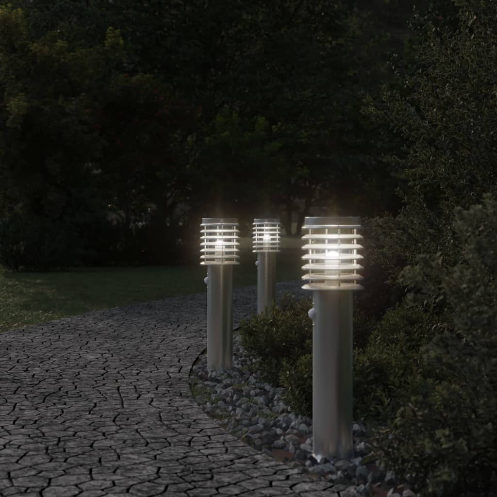 Vidaxl Außenböden 3 ST mit Sensoren 60 cm Edelstahl Silber