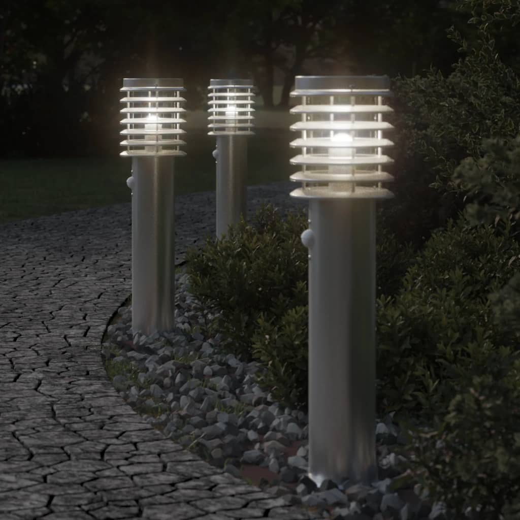 Vidaxl Außenböden 3 ST mit Sensoren 60 cm Edelstahl Silber