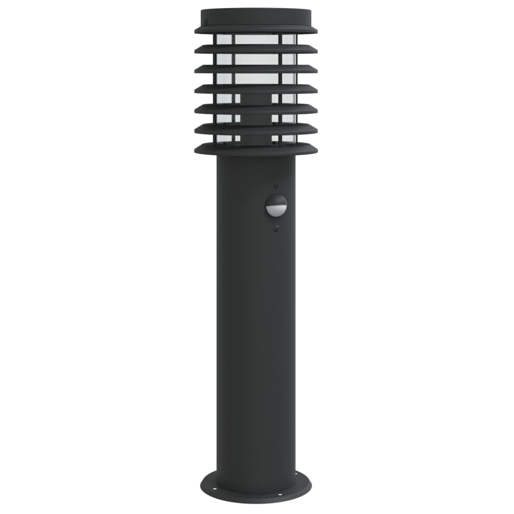 Vidaxl -Stehlampe für außen mit Sensor 60 cm Edelstahl schwarz