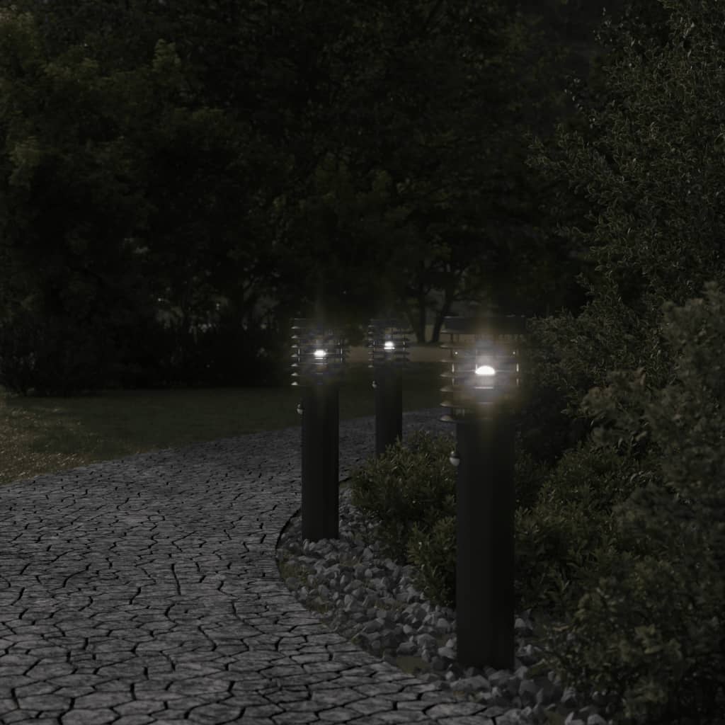 Vidaxl -Stehlampe für außen mit Sensor 60 cm Edelstahl schwarz