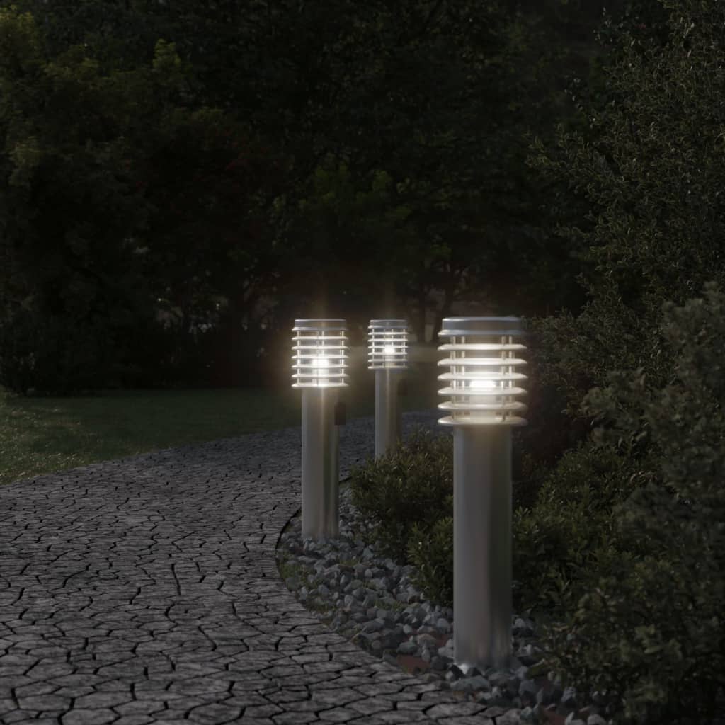 VIDAXL Außerhalb der Stehlampe mit Steckdose 60 cm Edelstahl Silber