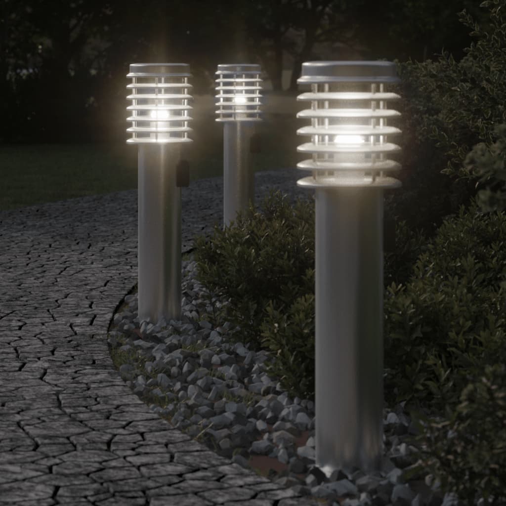 VIDAXL Außerhalb der Stehlampe mit Steckdose 60 cm Edelstahl Silber