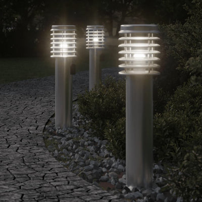 VIDAXL Außerhalb der Stehlampe mit Steckdose 60 cm Edelstahl Silber
