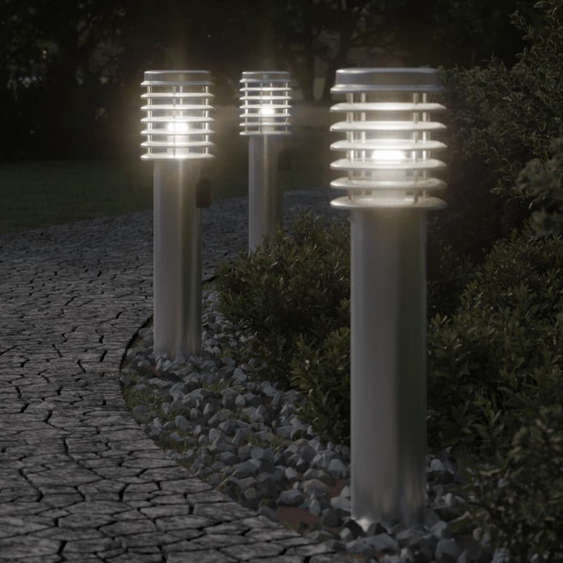 VIDAXL Außerhalb der Stehlampe mit Steckdose 60 cm Edelstahl Silber