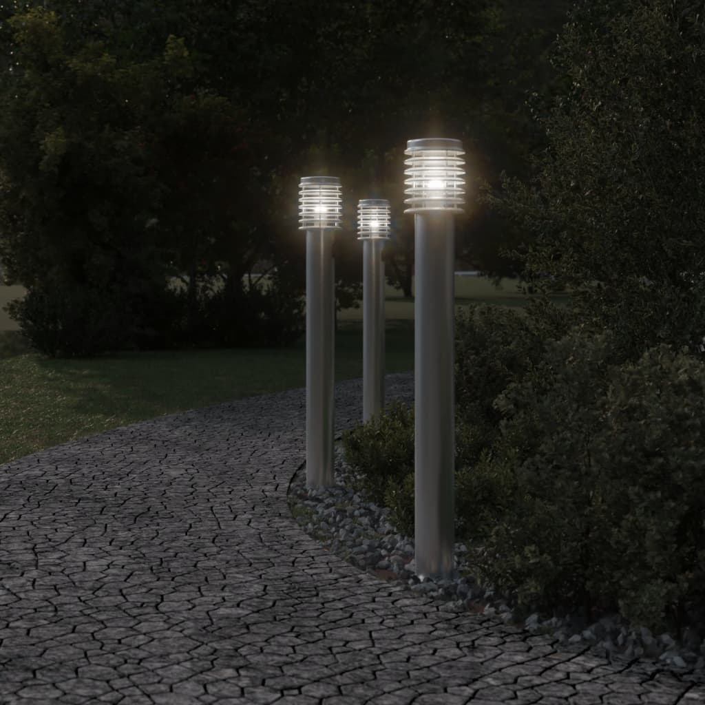 Vidaxl außen Stehlampe mit Steckdose 110 cm Edelstahl Silber