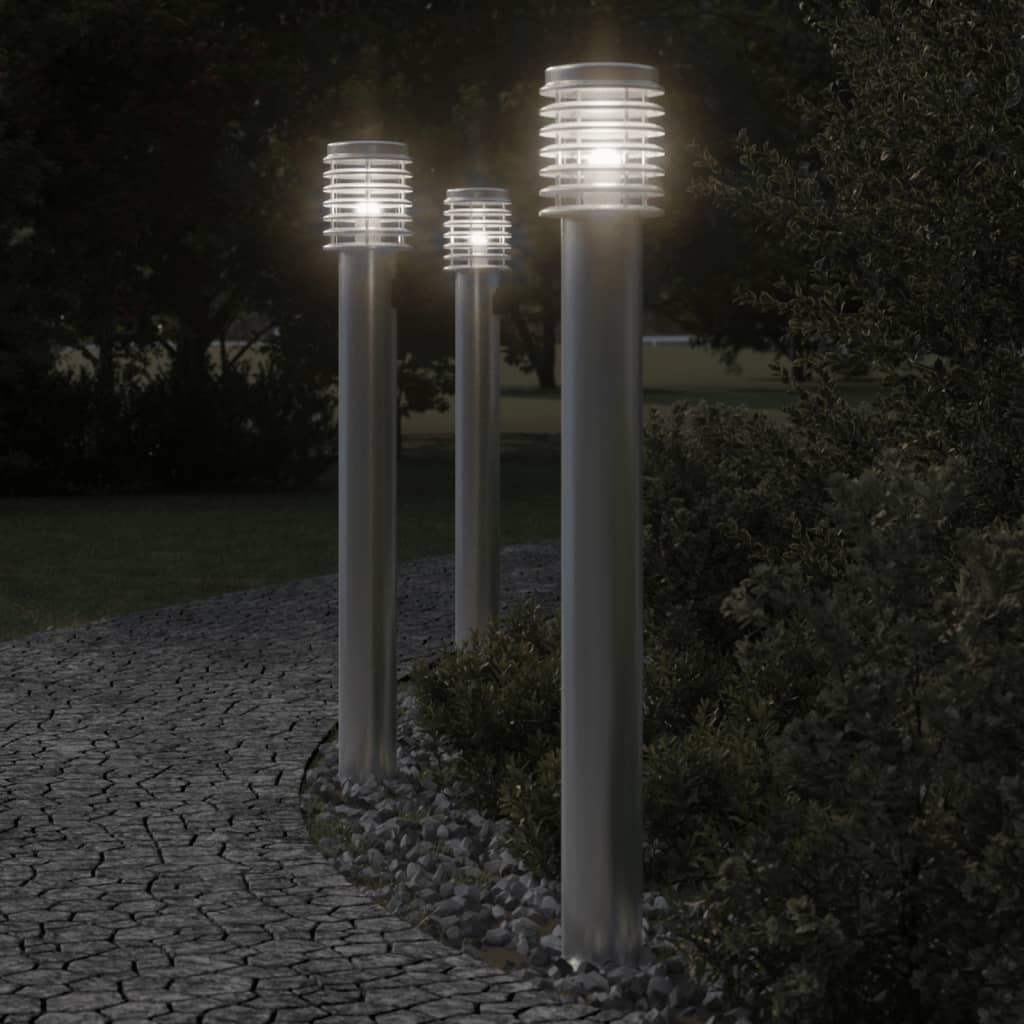 Vidaxl außen Stehlampe mit Steckdose 110 cm Edelstahl Silber