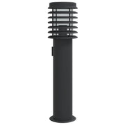 Vidaxl Außerhalb der Stehlampe mit Steckdose 60 cm Edelstahl schwarz - afbeelding 2
