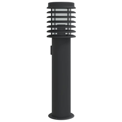 Vidaxl Außerhalb der Stehlampe mit Steckdose 60 cm Edelstahl schwarz