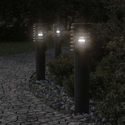 Vidaxl Außerhalb der Stehlampe mit Steckdose 60 cm Edelstahl schwarz