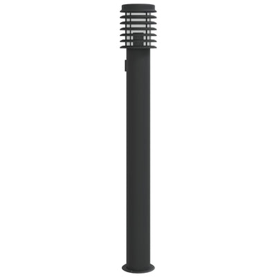 Vidaxl Außerhalb der Stehlampe mit Steckdose 110 cm Edelstahl schwarz