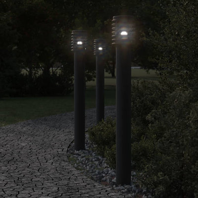 Vidaxl Außerhalb der Stehlampe mit Steckdose 110 cm Edelstahl schwarz