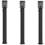 Vidaxl Außenstöbern 3 ST Sockel 110 cm Edelstahl schwarz - afbeelding 2