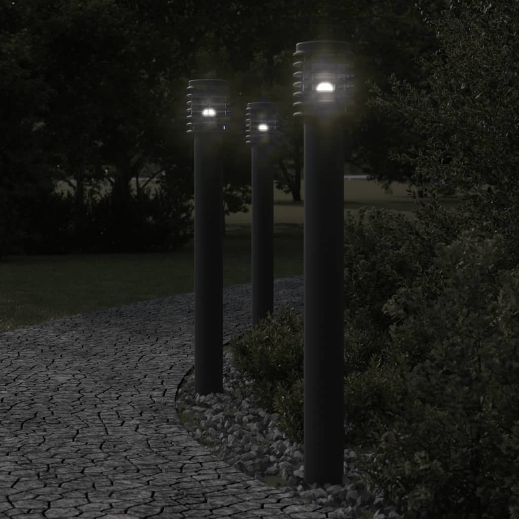 Vidaxl Außenstöbern 3 ST Sockel 110 cm Edelstahl schwarz