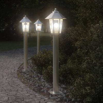 VIDAXL Außerhalb der Stehlampe 80 cm Edelstahl Silberfarbe