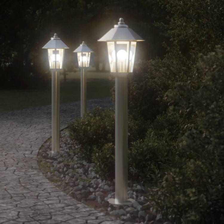 VIDAXL Außerhalb der Stehlampe 80 cm Edelstahl Silberfarbe