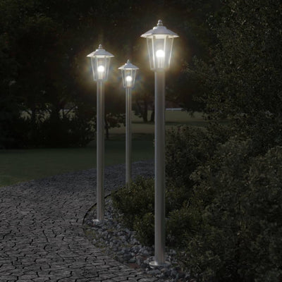 VIDAXL -Stehlampe für Außen 120 cm Edelstahl Silberfarbe