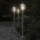 VIDAXL -Stehlampe für Außen 120 cm Edelstahl Silberfarbe