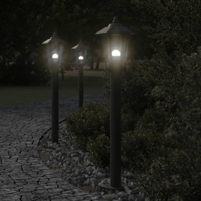 Vidaxl -Stehlampe für außen 3 ST 80 cm Edelstahl schwarz