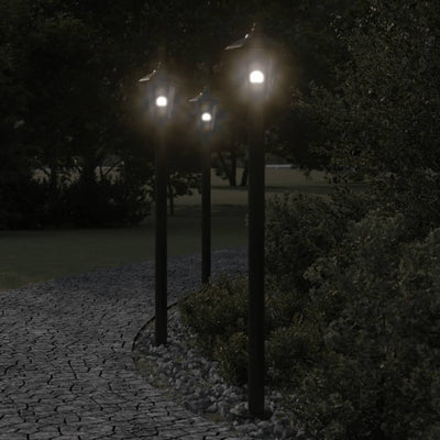 Vidaxl -Stehlampe für außerhalb von 120 cm Edelstahl schwarz