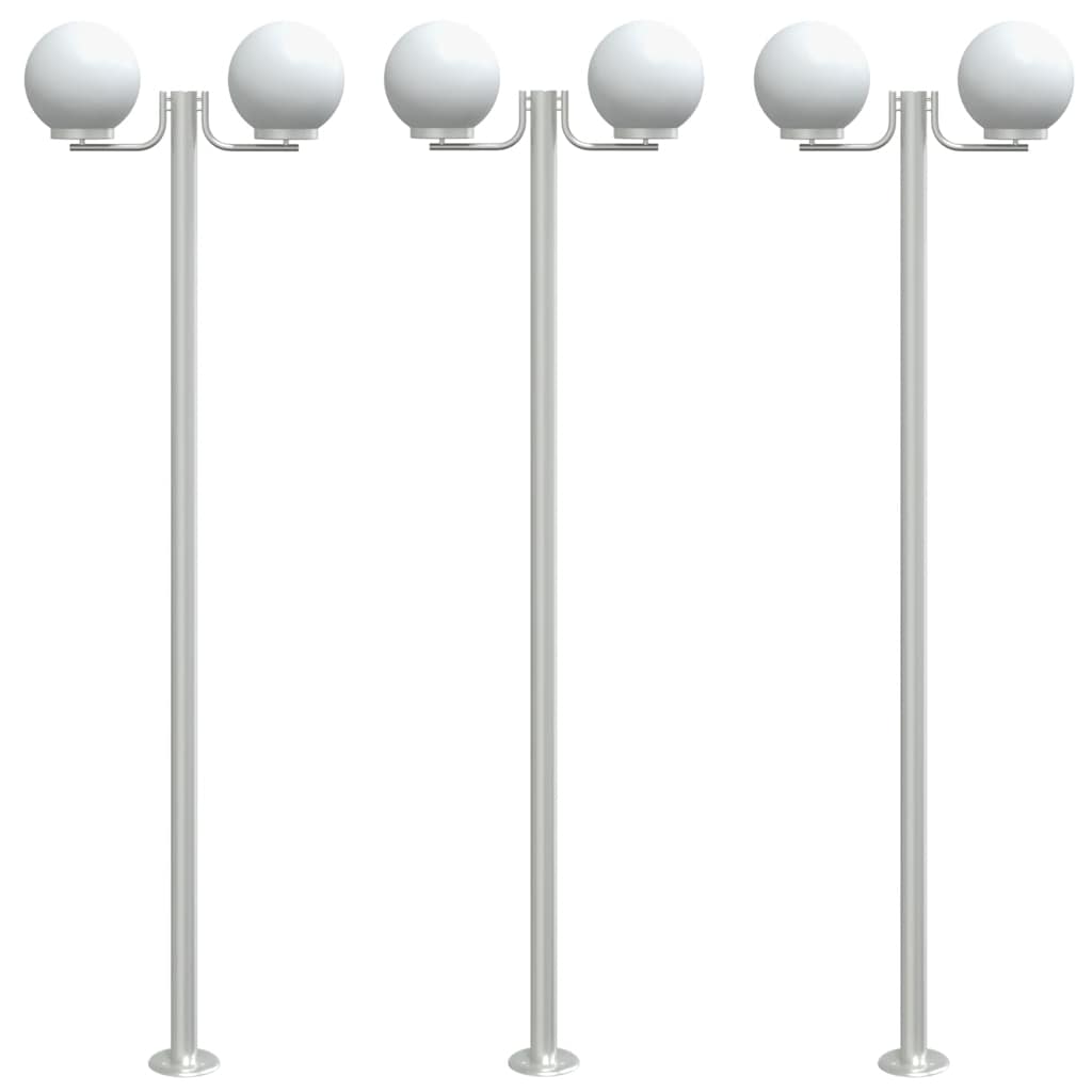 Vidaxl Außenböden 3 ST 215 cm Edelstahl Silberfarbe