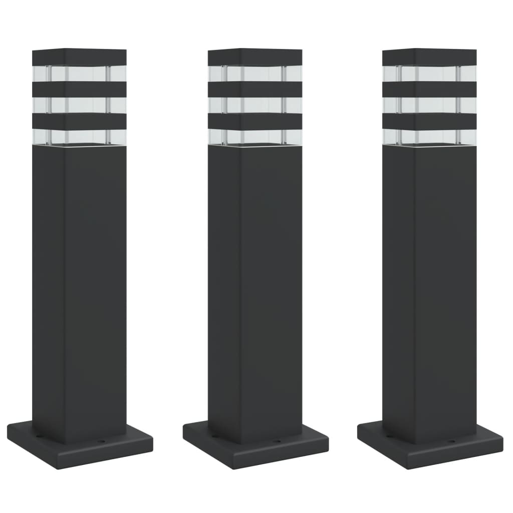 Vidaxl außen Stöbelampen 3 St 50 cm Aluminium Schwarz
