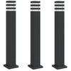 Vidaxl -Stehlampen für außen 3 ST 80 cm Aluminium Schwarz