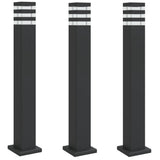 Vidaxl -Stehlampen für außen 3 ST 80 cm Aluminium Schwarz - afbeelding 2