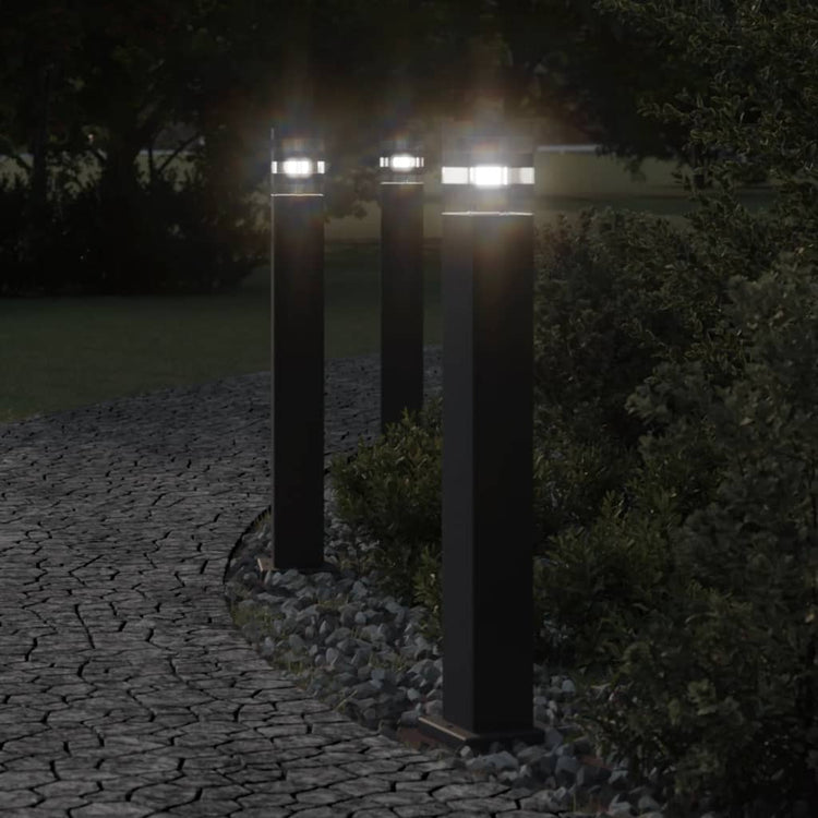 Vidaxl -Stehlampen für außen 3 ST 80 cm Aluminium Schwarz