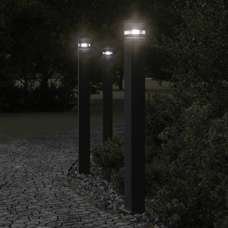 Vidaxl Außenstocklampe 110 cm Aluminium Schwarz