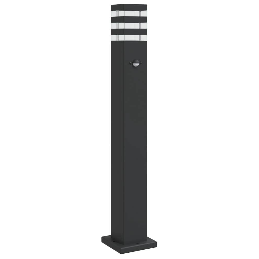 Vidaxl -Stehlampe für außen mit Sensor 80 cm Aluminium Schwarz