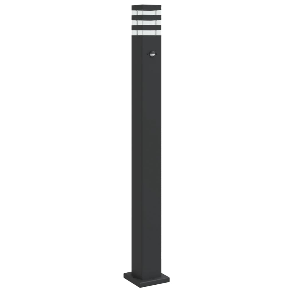 VIDAXL -Stehlampe für außen mit Sensor 110 cm Aluminium Schwarz