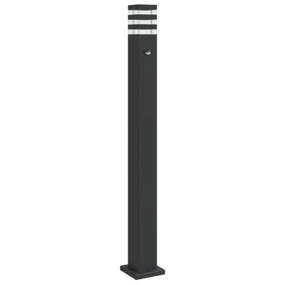 VIDAXL -Stehlampe für außen mit Sensor 110 cm Aluminium Schwarz