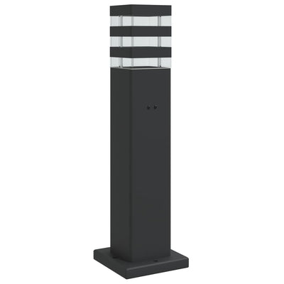 Vidaxl -Stehlampe für außen mit Steckdose 50 cm Aluminium schwarz