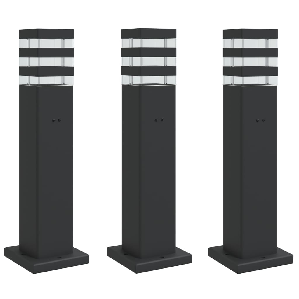 Vidaxl Außenböden 3 STs mit Steckdose 50 cm Aluminium Schwarz