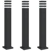 Vidaxl Außenböden 3 STs mit Sockel 80 cm Aluminium Schwarz - afbeelding 2