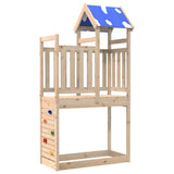 Vidaxl -Spielturm mit Kletterwand 110,5 x 52,5 x 215 cm Festkiefer - afbeelding 2