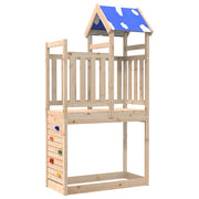 Vidaxl -Spielturm mit Kletterwand 110,5 x 52,5 x 215 cm Festkiefer - afbeelding 2