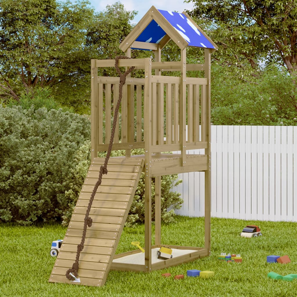 VIDAXL -Spielturm 110.5x52.5x215 cm imprägnierte Kiefern