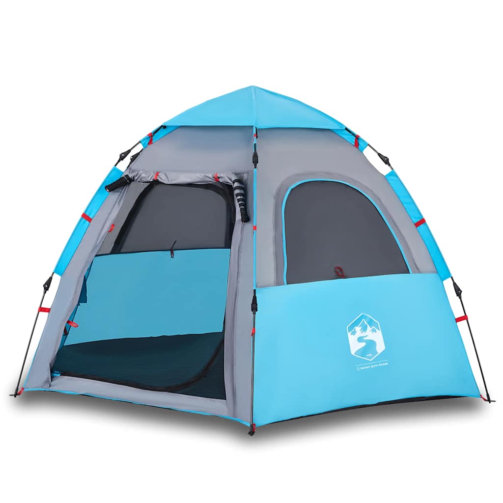 Vidaxl Camping Zelt 4-Personen Schnellveröffentlichung Blau