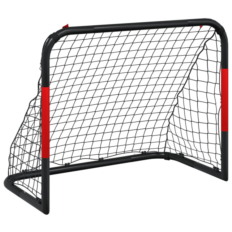 VIDAXL -Fußballtor mit Netto 90x48x71 cm Stahlrot und Schwarz