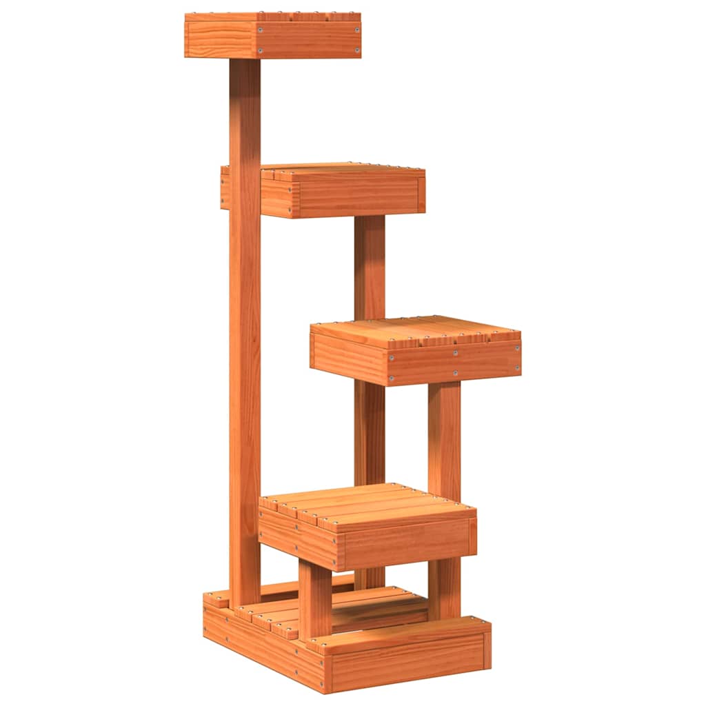 Vidaxl -Katzenmöbel 45,5 x 49 x 103 cm Festkiefer Wäsche Braun