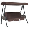 Vidaxl Swing Bank mit verstellbarem Markise Stahl Kaffee braun