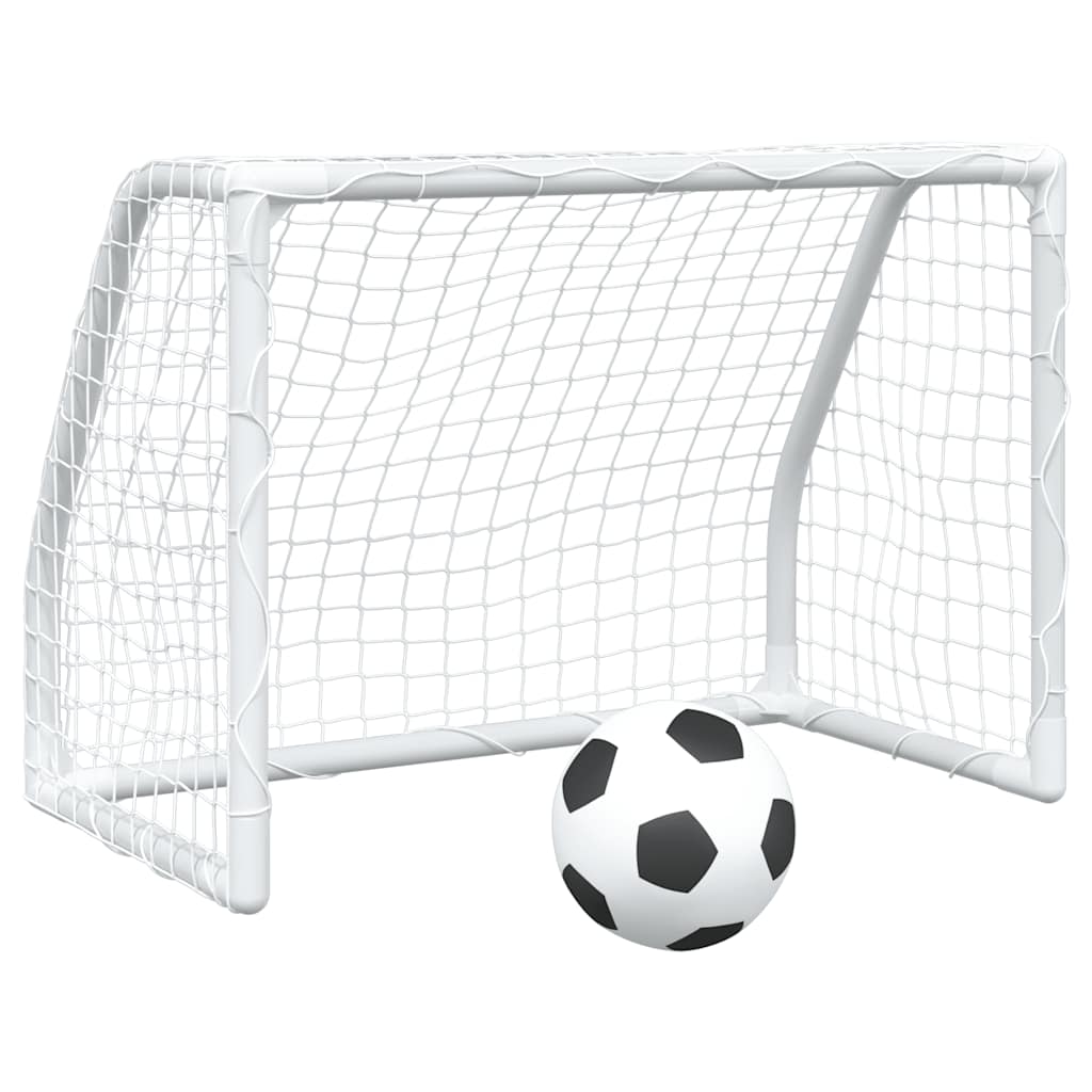 Vidaxl Kinderfußballziele 2 ST mit Ball 64x35x48 cm Metall Weiß