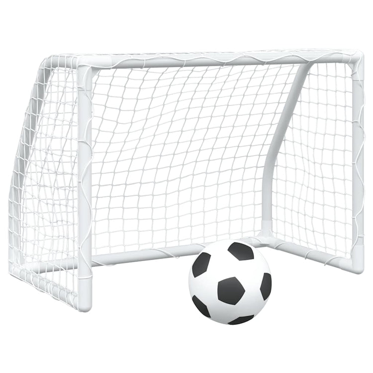 Vidaxl Kinderfußballziele 2 ST mit Ball 64x35x48 cm Metall Weiß