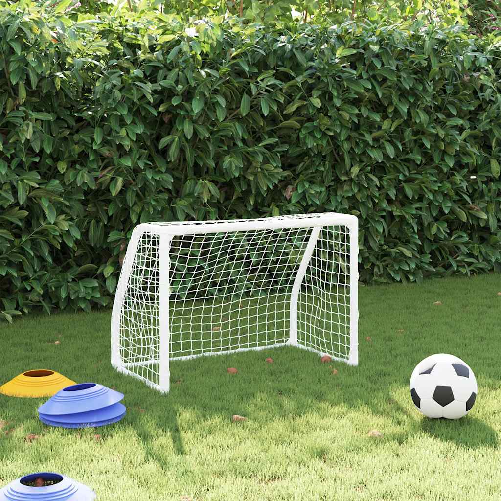 Vidaxl Kinderfußballziele 2 ST mit Ball 64x35x48 cm Metall Weiß