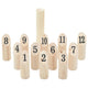 VIDAXL 13-Stück Nummerkubb-Spielset mit Carrier-Tasche Solid Pine